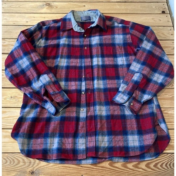 Pendleton Other - Vintage Pendleton Plaid Wool Button Up Shirt Size XL Men’s Red